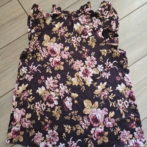 Express Floral Patterned Top in Pink and Gold